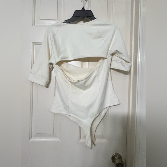 NWOT Free People Everly Square Neck Bodysuit off white - Picture 4 of 8